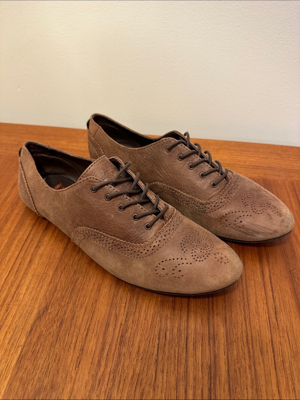 Rare Vans x Stussy Brown Leather Brogue Sophie Saddle Shoes size 8